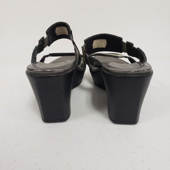 Naot Womens Metallic Wedge Sandals Size US 8.5 EU 39 Slip On Boho Festival Club - Picture 5 of 12